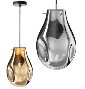 Lampa sufitowa APP328 amber szklana lustrzana