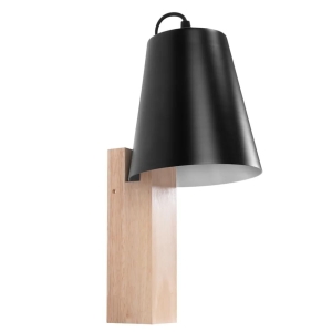 Lampa APP1279 ścienna kinkiet czarny drewniany loft