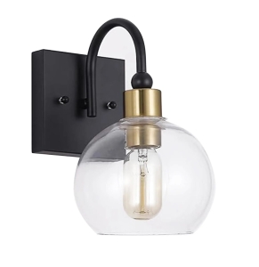 Lampa APP1580 ścienna kinkiet czarny oprawa metalowa