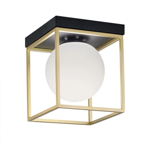 Lampa APP1166 złota sufitowa plafon mleczna kula