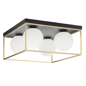 Lampa APP1168 złota sufitowa plafon mleczna kula