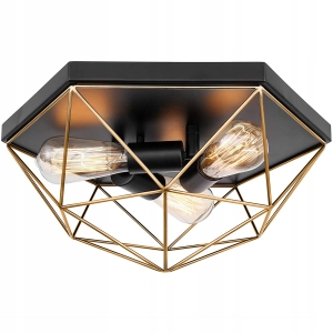 Lampa APP1094 czarny złoty sufitowa plafon 3 loft