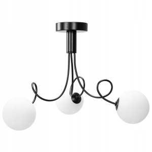 Lampa APP1154 czarna sufitowa mleczne klosze 3