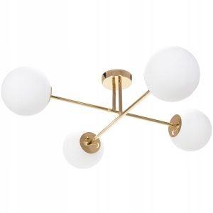 Lampa APP1248 złota sufitowa mleczne klosze 4