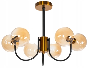 Lampa APP1120 czarna sufitowa szklane klosze 6