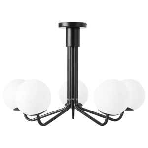 Lampa APP1578 czarna sufitowa szklane mleczne kule