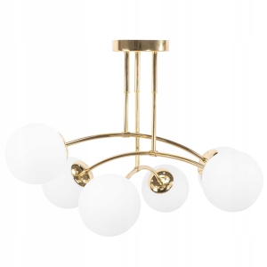 Lampa APP1577 złota sufitowa szklane mleczne kule
