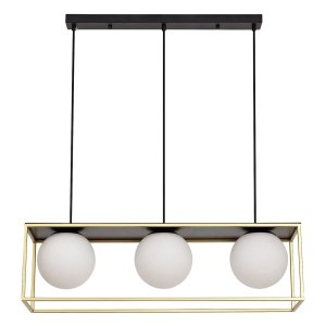 Lampa APP1164 złota sufitowa szklane mleczne kule