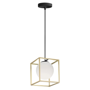 Lampa APP1165 złota sufitowa szklana mleczna kula
