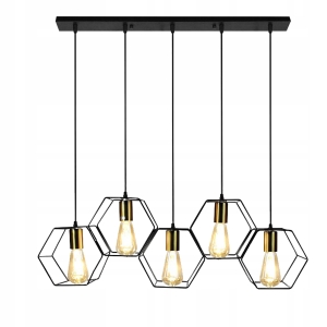 Lampa APP1133 czarna złota sufitowa plaster loft