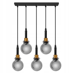 Lampa APP1126 czarna sufitowa szklane żarówki 5