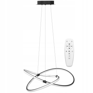 Lampa APP1193 czarna sufitowa LED żyrandol + pilot