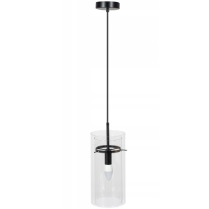 Lampa APP1211 czarna sufitowa szklany klosz tuba