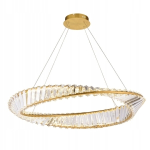Lampa APP1201 złota żyrandol kryształowy ring LED