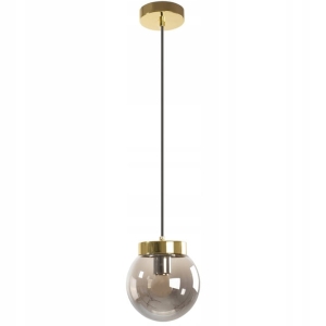 Lampa APP1151 złota sufitowa dymiony szklany klosz