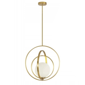 Lampa APP1217 złota sufitowa szklana mleczna kula