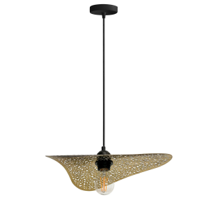 Lampa APP1468 czarna stare złoto sufitowa metalowa wisząca