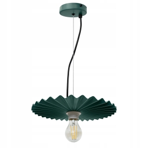 Lampa wisząca APP1455 zielona sufitowa retro ryflowana