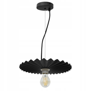 Lampa wisząca APP1452 czarna sufitowa retro ryflowana