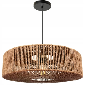 Lampa wisząca APP1294 beżowa naturalna jutowa boho