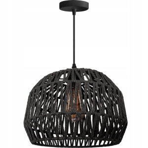 Lampa wisząca APP1483 czarna naturalna jutowa boho