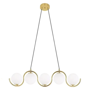 Lampa sufitowa APP1440 złoty połysk wisząca szklane kule 5