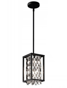 Lampa APP1110 czarna sufitowa wisząca kryształowa