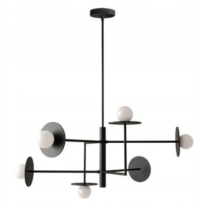 Lampa APP1668 czarna sufitowa industrialna mleczne kule