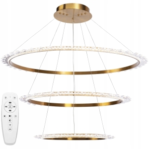 Lampa sufitowa APP1609 LED złota żyrandol RING koła 43/62/82 pilot