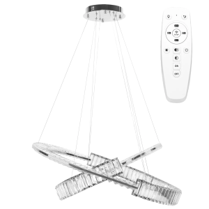 Lampa APP1525 LED chrom kryształowa sufitowa żyrandol + pilot