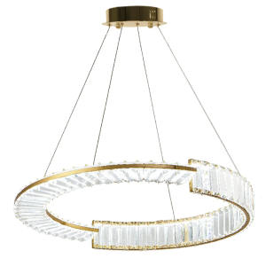 Lampa APP1528 LED złota kryształowa sufitowa żyrandol