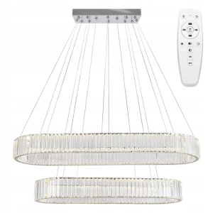 Lampa APP1546 LED chrom kryształowa sufitowa żyrandol + pilot