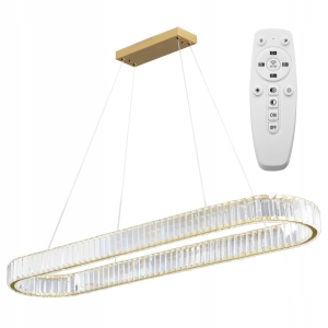 Lampa APP1508 LED złota kryształowa sufitowa żyrandol + pilot