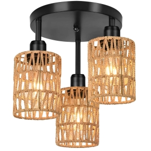 Lampa wisząca APP1624 beżowa naturalna jutowa boho