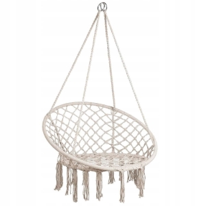 Bocianie gniazdo fotel wiszący huśtawka BOHO ecru