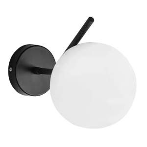 Kinkiet G099 czarny lampa ścienna mleczny klosz