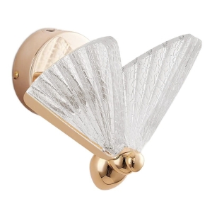 Kinkiet LHJ104 LED złoty róż lampa ścienna motyl