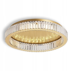 Lampa APP1720 złota szczotkowana sufitowa LED plafon kryształowy 40