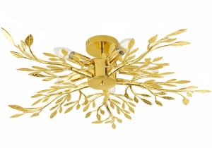 Lampa EBT022 złota sufitowa plafon gałązki 60