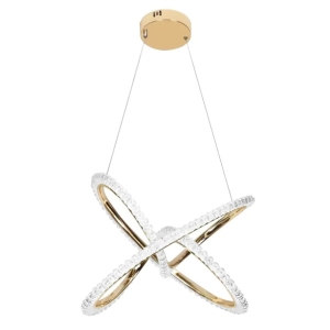 Lampa G035 LED złota kryształowa sufitowa żyrandol