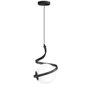 Lampa APP1732 czarna sufitowa szklana mleczny klosz