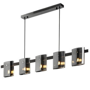 Lampa APP1706 czarna sufitowa szklana dymiona
