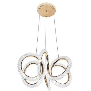 Lampa G037 złota LED kryształowa sufitowa żyrandol