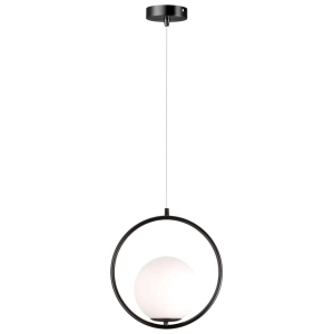 Lampa G110 czarna sufitowa szklana mleczny klosz