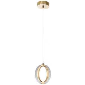 Lampa G114 złota LED kryształowa wisząca sufitowa