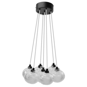 Lampa MS020 czarna sufitowa kryształowe kule 7