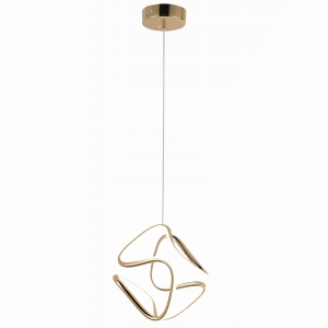 Lampa G067 złota LED sufitowa wisząca glamour