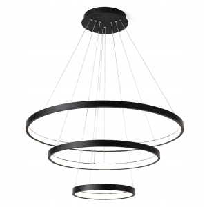 Lampa LHJ013 LED czarna mat sufitowa żyrandol ring koła 20 / 40 / 60