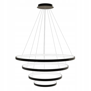 Lampa LHJ014 LED czarna mat sufitowa żyrandol ring koła 20 / 40 / 60 / 80