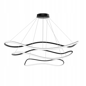 Lampa LHJ016 LED czarna mat sufitowa żyrandol 80 nad stół wyspę